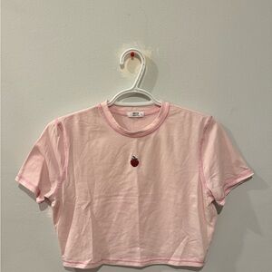 Ardene Light Pink Tee with Strawberry Detail